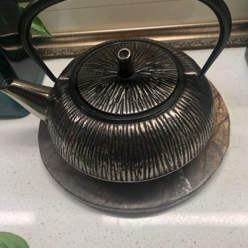 Rustic Black Cast Iron Teapot‎ Retro Vintage Feel
